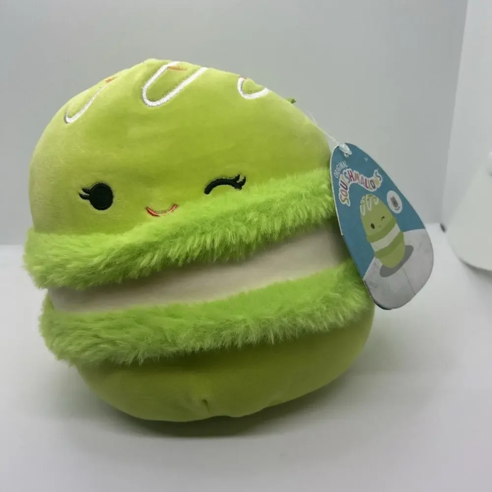 Squishmallows DONELLY The MACARON, Neon Green Macaron Cookie, RARE TAG, NEW 7”